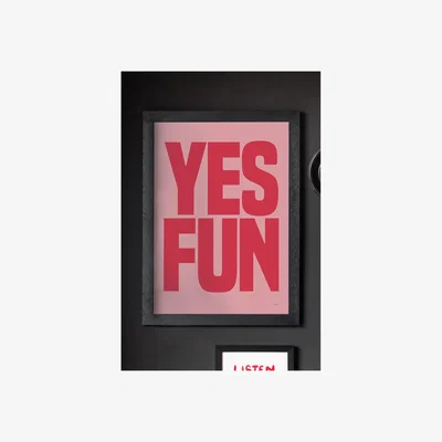Rockett St George Yes Fun Pink & Red Art Print - Unframed