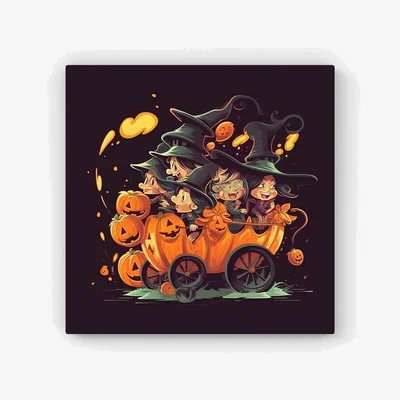 The Range Magical Pumpkin Carriage HD Metal Print - Orange / 30cm