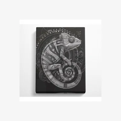 The Range Clockwork Iguana Canvas Print - Black / 50.8cm