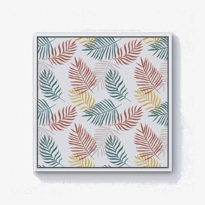 The Range Palm Branches In Natural Colors Canvas Print - Green / 76.2cm / White Frame