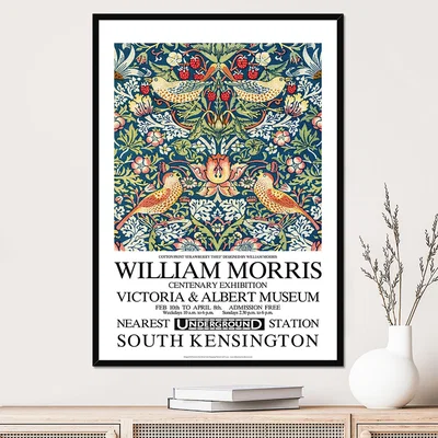 The Range William Morris Strawberry Thief Framed Print - Black