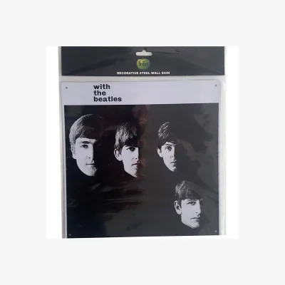 The Range The Beatles With The Beatles Album Cover Steel Plaque - Black/White