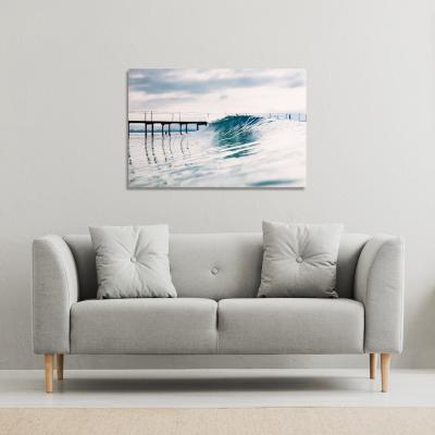 The Range Ocean ideal wave in ocean. Breaking blue waves Canvas Print - Blue / 152cm / 101cm