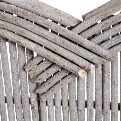The Range Medium Heart Wicker Wall Art Natural Decor - White