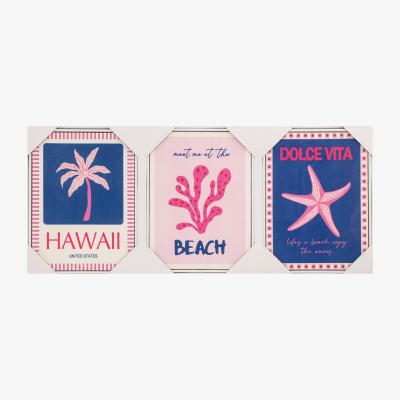 The Range Set of 3 Dolce Vita Beach Glossy Canvas Prints - Pink
