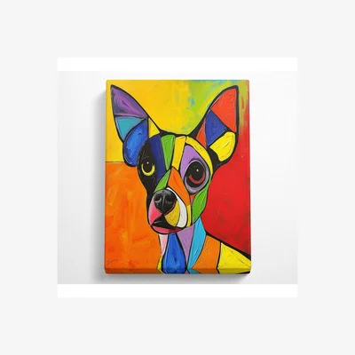The Range Colour Chihuahua Canvas Print - Black / 81.28cm