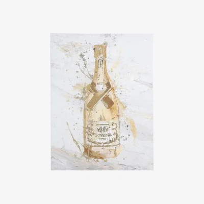 The Range Foiled Champagne Bottle Canvas
