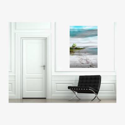 The Range 'Gold S and B Beach' Graphic Art Wrapped on Canvas - Blue / 112cm