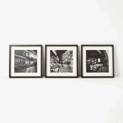 The Range Set of 3 Paris Black  White Photographs Framed Wall Art - Black,White