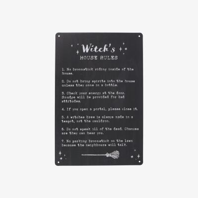 The Range Witch's House Rules Metal Sign - Black