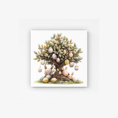 The Range Easter Egg Tree Design HD Metal Print - Neutral / 30cm