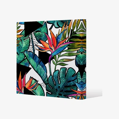 The Range flowers with contour Canvas Print - Blue / 90cm