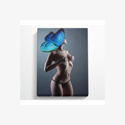 The Range Butterfly Nude Canvas Print - Black / 35.56cm