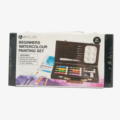 The Range 21 Piece Beginners Watercolour Painting Set