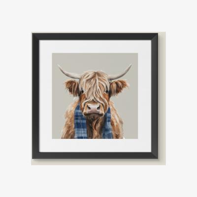 The Range Gordon the Highland Cow Country Framed Art - NEUTRAL