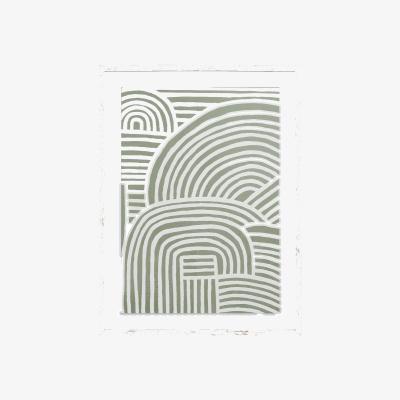 The Range Textured Lines Framed Modern Art - White