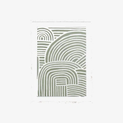 The Range Textured Lines Framed Modern Art - White