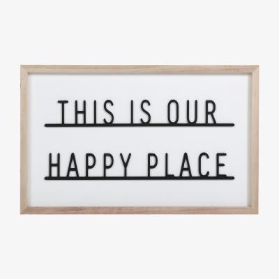 The Range 3D Our Happy Place Framed Plaque - White