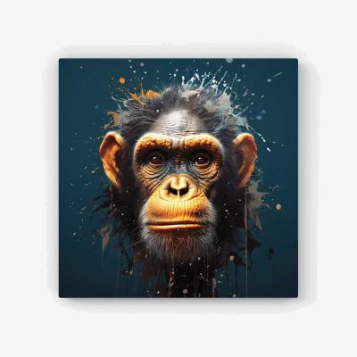 The Range Splashart Realistic Monkey Face HD Metal Print - Brown / 30cm