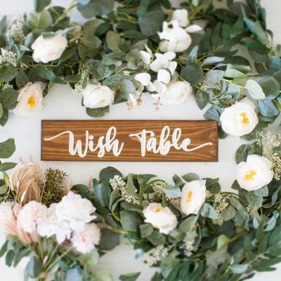 The Range Engraved Wooden Wish Table Sign - Brown