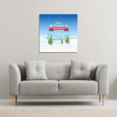 The Range Merry Christmas Cover Art Gallery Canvas - Blue / 61cm