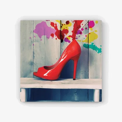The Range Retro Red Shoes HD Metal Print - Red / 56cm