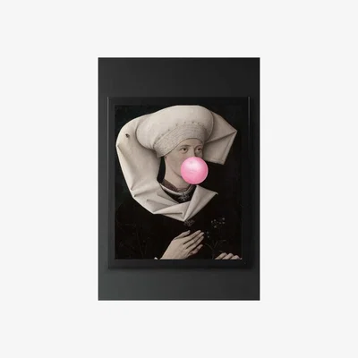 Rockett St George Pink Bubblegum Viscountess Portrait Canvas