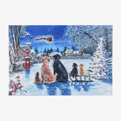 The Range Macneil Snowy Dogs Spotting Santa Canvas