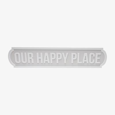 The Range Our Happy Place Street Sign  - Grey