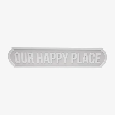 The Range Our Happy Place Street Sign  - Grey