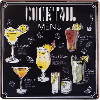 The Range Fun Drinks Embossed Metal Wall Art