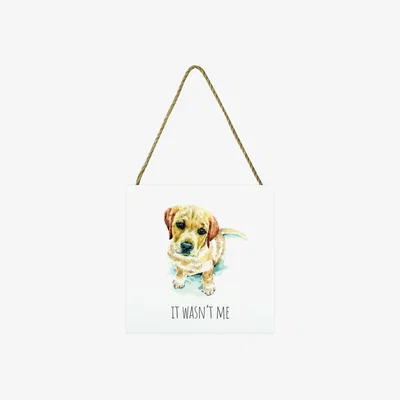 The Range Louise Nisbet (Golden Retriever) Wooden Block - White