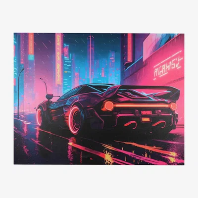 The Range Neon City Sports Car Canvas - Pink