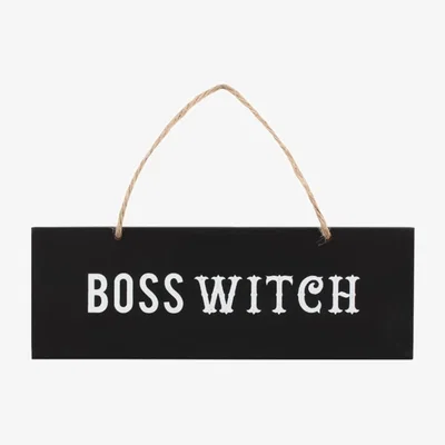 The Range Boss Witch Wall Sign Black Hanging Decor 20cm Wide - Black