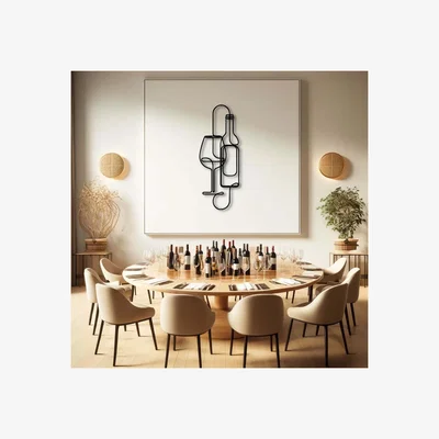 The Range METAL WALL ART-WINE GLASS 96 CM - TEXTURE BLACK - Black