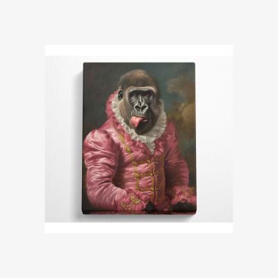 The Range Cheeky Gorilla Prince Canvas Print - Black / 101.6cm