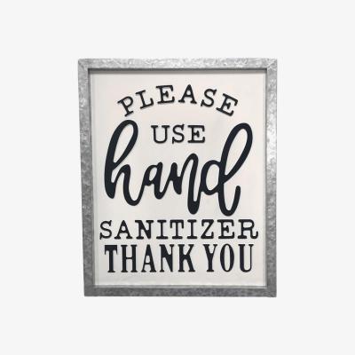 The Range Please Use Sanitizer Wooden Plaque