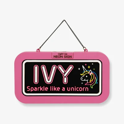 The Range Ivy Pre-personalised Light-Up Neon Bedroom Sign - Black