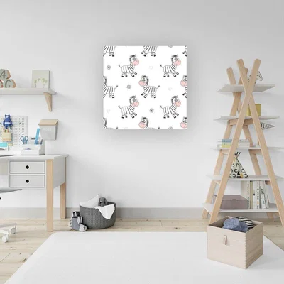 The Range Cute Hand Drawn Zebra Canvas Print - White / Large