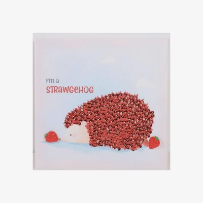 The Range Strawberry Hedgehog Sequin Embroidery Wall Art Kit  - Holographic