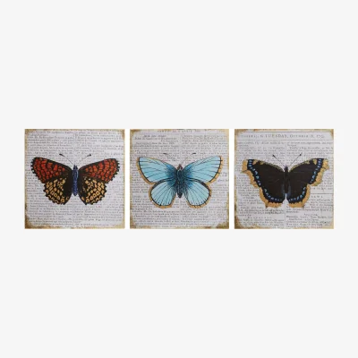 The Range Madera Butterfly Wall Plaque - Set of 3 - Assorted