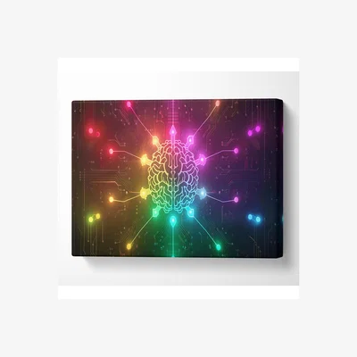 The Range Brain Power Canvas Print - Black / 81.28cm