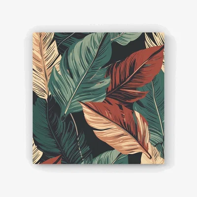 The Range Autumn Colour Leaves HD Metal Print - Green / 56cm
