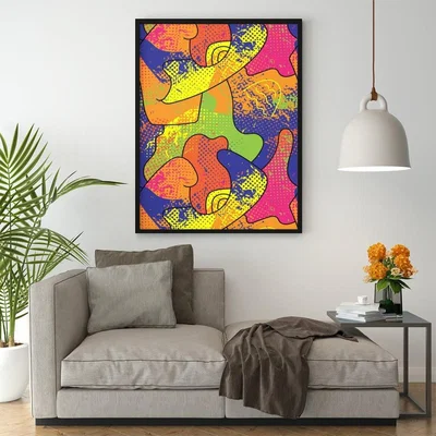 The Range Bright Abstract Pattern Art Print - Red / 84.1cm