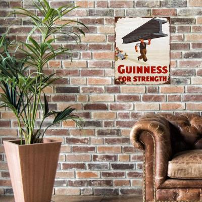 The Range Large Metal Sign Guinness Beer Advert Girder - Cream
