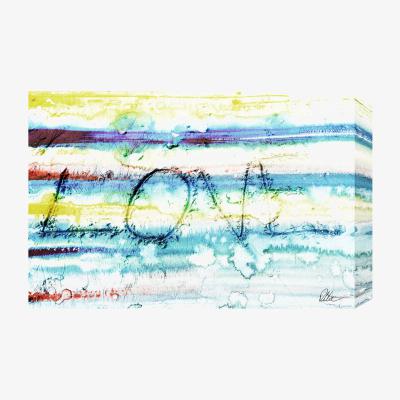 The Range Beach Sand Love Art Print Wrapped on Canvas - Blue / 112cm