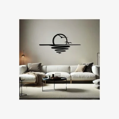 The Range METAL WALL ART -SUN (v04) 120X58 CM - TEXTURE BLACK - Black