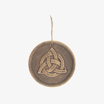 The Range Triquetra Wall Plaque - Terracotta Garden Decor with Silver Finish - Gold