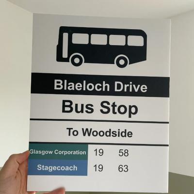 The Range Bus Stop Sign Replica - Customisable - White