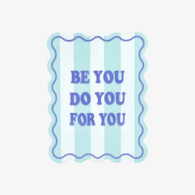 The Range Inspirational Wavy Wooden Plaque - Blue